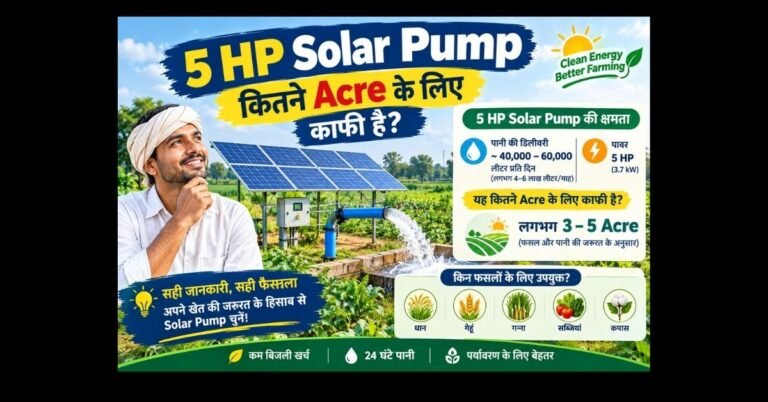 5 HP solar pump kitne acre ke liye kaafi hai