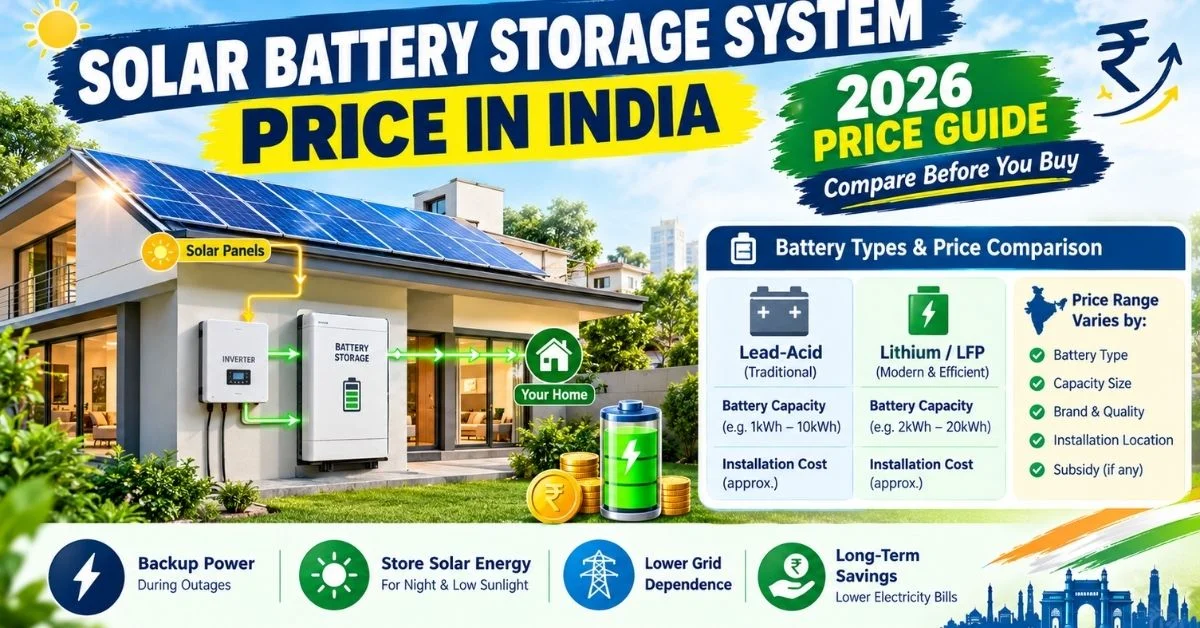 solar battery storage system price india